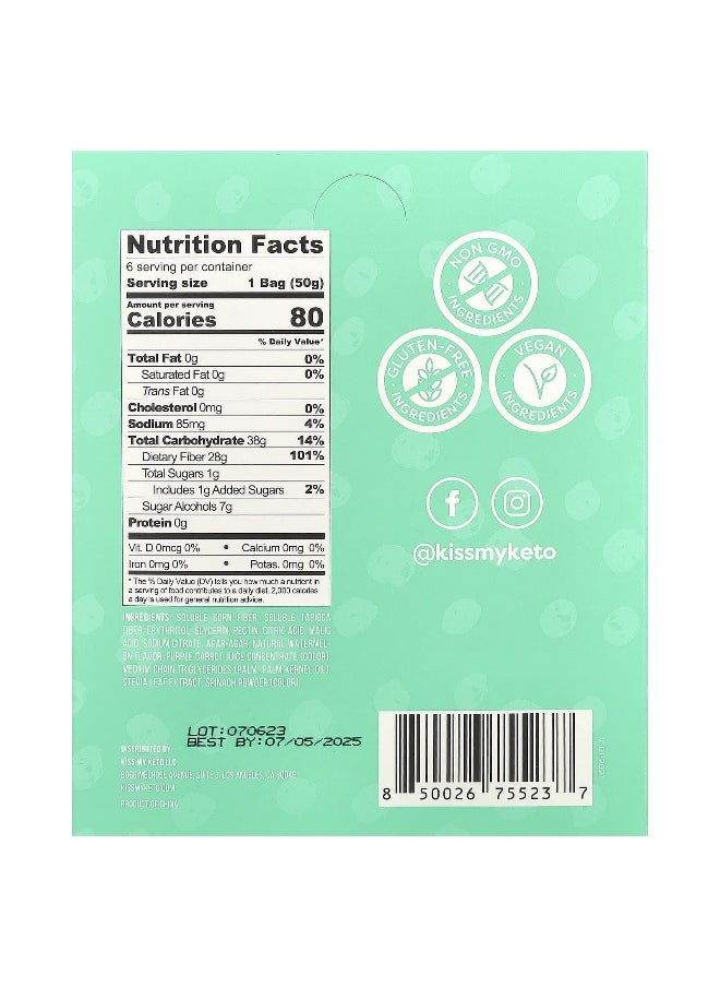 Kiss My Keto Kiss My Keto, Gummy Candy, Watermelon Slices, 6 Bags, 1.76 oz (50 g) Each  - Image 2