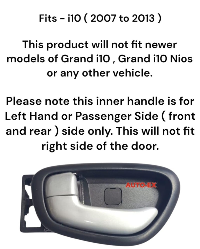 Auto-Ex قفل مقبض الباب الداخلي RC متوافق/بديل لـ i10 (2007 إلى 2013) الجانب الأيسر أو جانب الراكب - Image 2