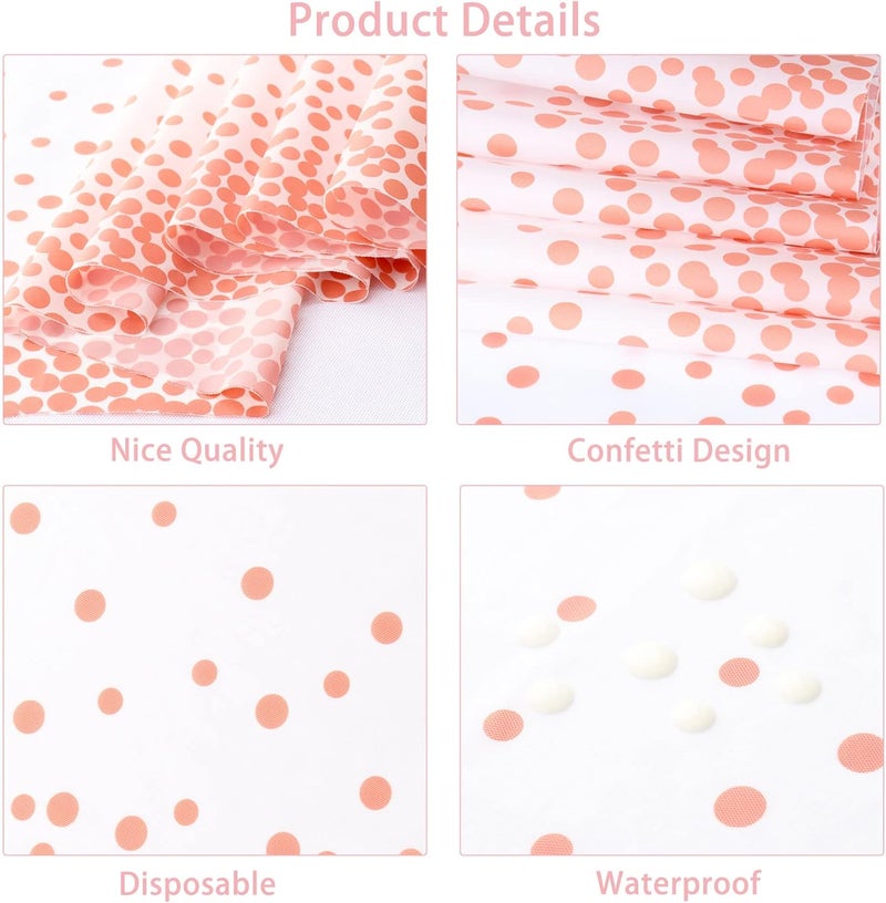 klarako 10 Packs Sequin Table Runner and 10 Packs Tablecloth, 12 x108 Inch Rose Gold Table Runner 54 x108 Inch Rectangle Disposable Plastic Table Cloths Table Cover for Party Birthday Wedding Table Decoration - Image 4