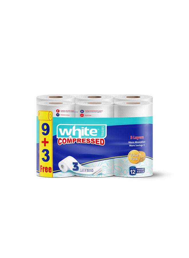 سعر ومواصفات White تواليت 12 رول مضغوط (Z48C0C64B0044E1D555F7Z) على Noon EG