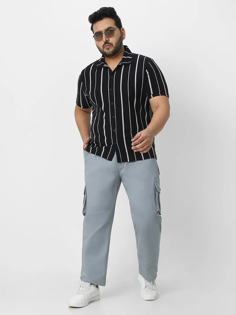 Urbano Fashion  Urbano Plus Men's Light Blue Regular Fit Solid Cargo Chino Pant with 6 Pockets for Men | Best Price UAE