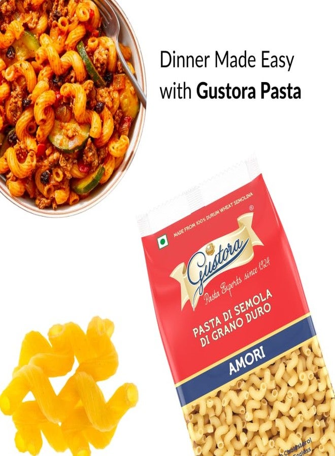 Gustora Healthy Amori & Pipe Rigate Pasta I Durum Wheat Semolina I Rich In Protein & Fibre I Zero Cholesterol I Vegetarian I No Trans - Fat I Cooking Time 10 Min - (500 Gm X 2) - Image 4