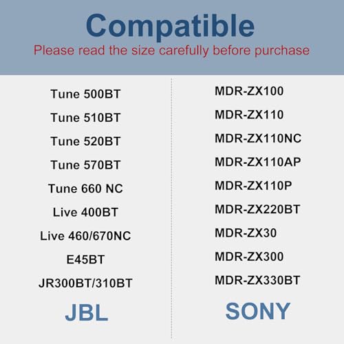 XANAD Replacement Ear Pads Compatible with JBL Tune 510BT / 520BT / 570BT / 660NC / JBL Live 460NC / 670NC / JR310BT / JR300BT, Sony MDR-ZX110 and More Headphones EarPads（Blue - Image 3