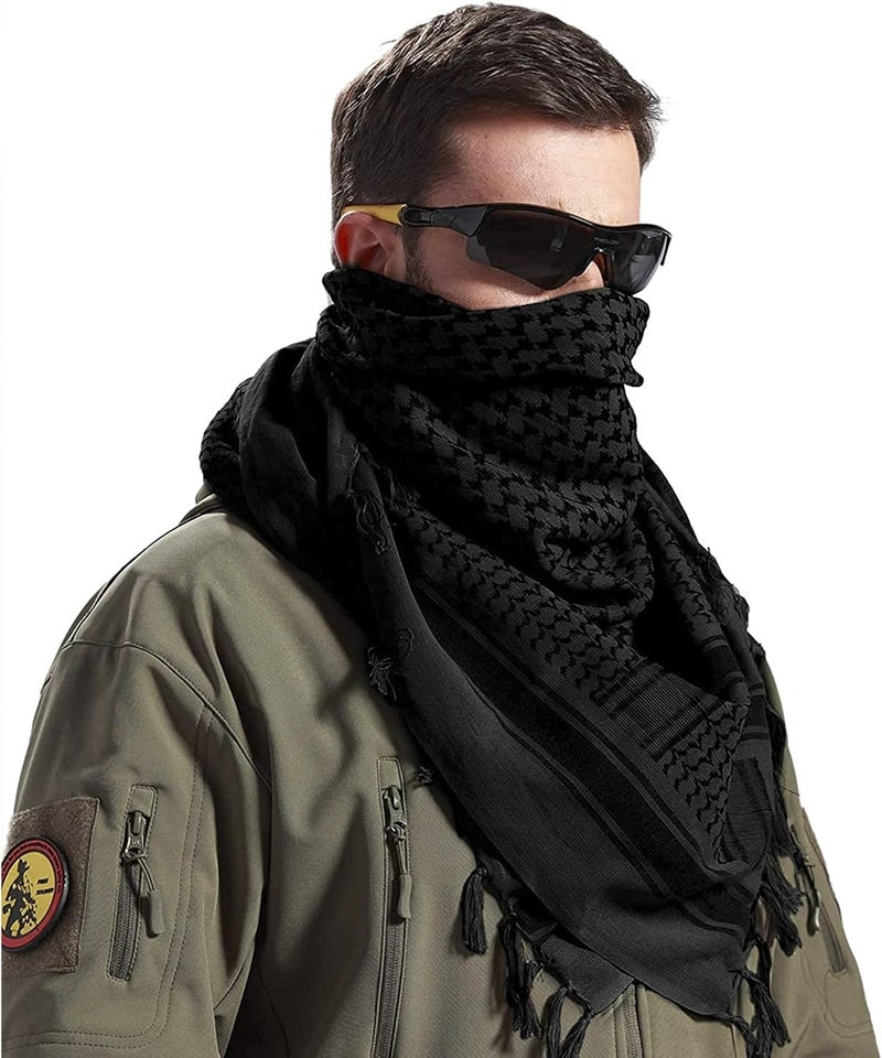 PURFUN Men's Large Arab Shemagh Headscarf Muslim Headcover Shawl Keffiyeh Arabic Scarf - Image 2