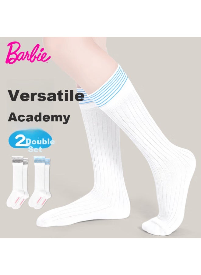 Barbie Girls Mid-calf Socks Spring And Autumn Children's Cotton Thin High Tube Socks Boys Student Long Tube Calf Socks - Image 1