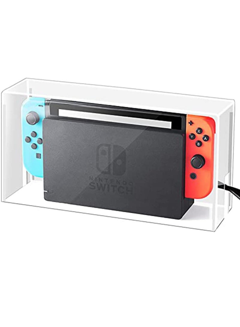 KASTWAVE Transparent Dust Cover for Nintendo Switch OLED, Acrylic Clear Waterproof Scratch Resistant Protective Case Display Box Storage Box - Image 1
