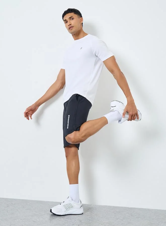 Styli Active Contrast Waistband Workout Shorts