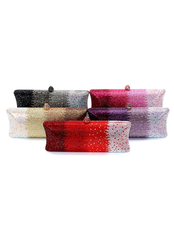 Gradient Pink Silver Rhinestone Crystal Clutch Bag Women Wedding Evening Handbag Sparkly Diamond Purse - Image 5