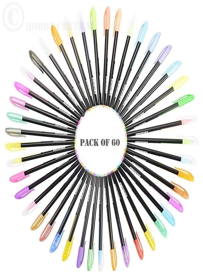 KRYTONE�1.0mm Tip Neon Gel Pen Set for Coloring Books, Drawing, and Writing Markers, Multicolor, 60 Pieces Color Glitter Pens - Image 2