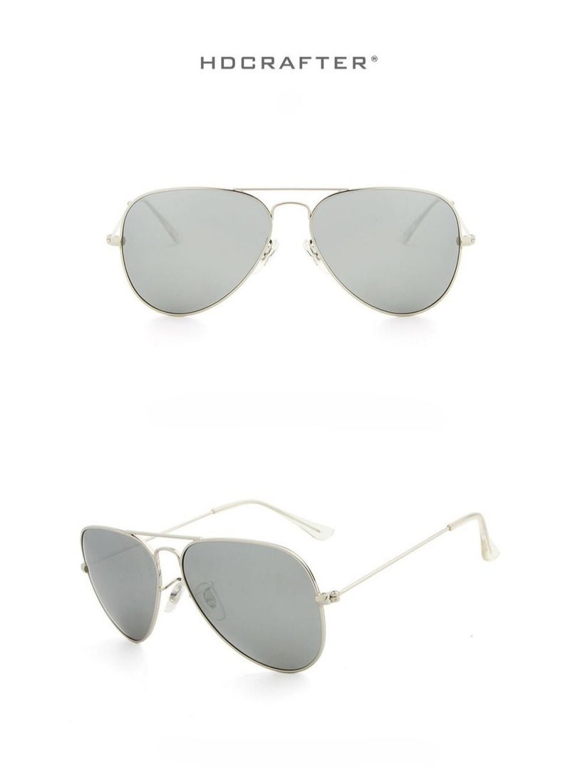 HDCRAFTER Men's Full Frame Polarized UV400 Pilot Frame Sunglasses