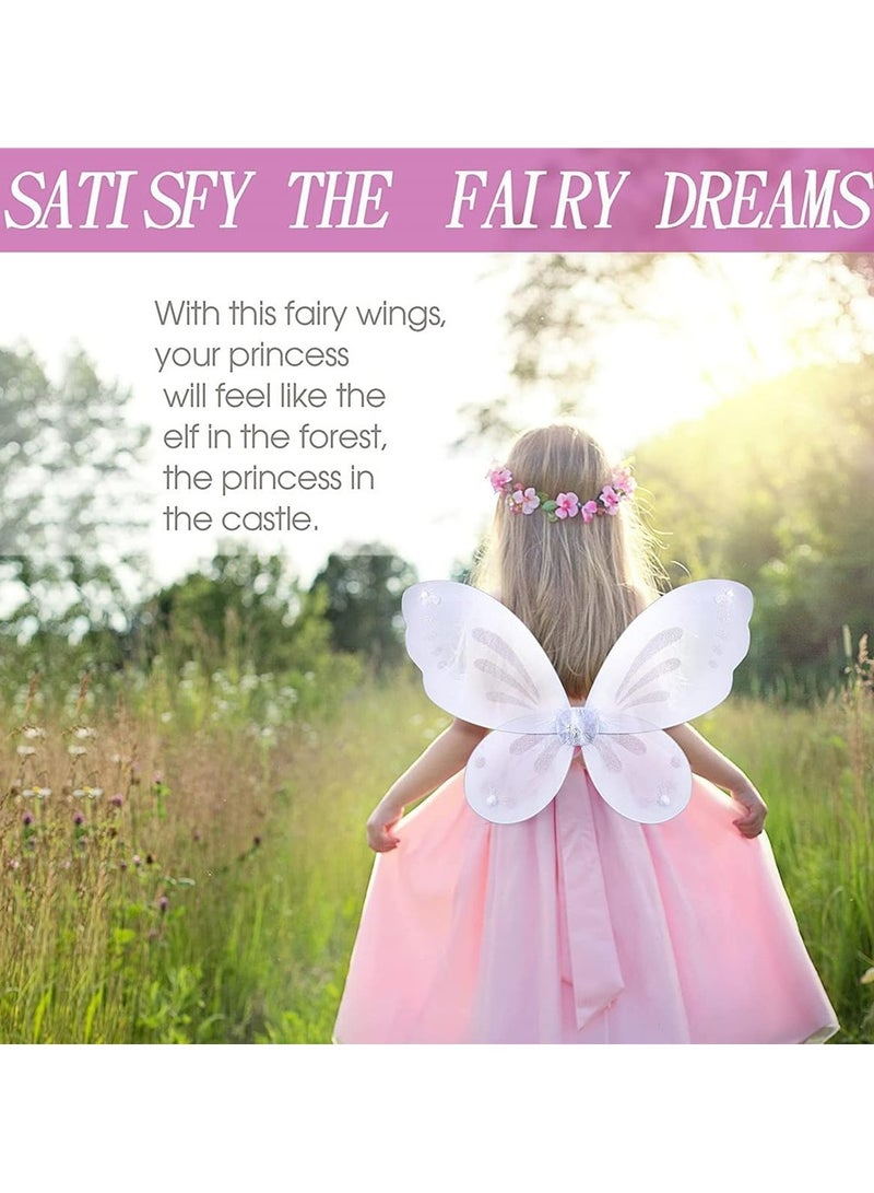 CMGTYYD Fairy Wings for Girls, Butterfly Fairy Wings Party Dress Up, Angel Wings, Butterfly Wings for Girls Women Fairy Festival Rave Dress Up - Image 2
