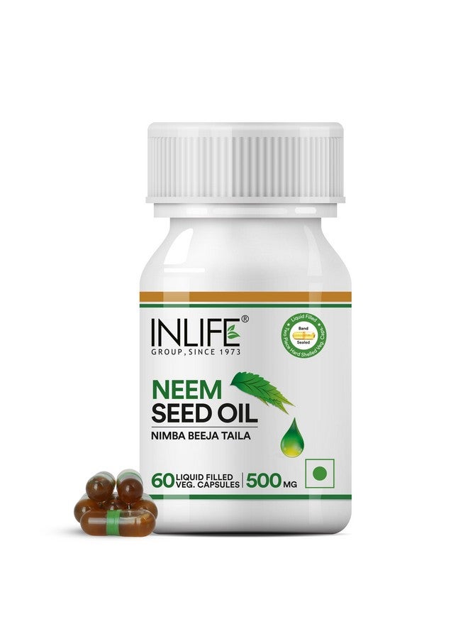 Inlife Neem Seed Oil Supplement, 500Mg (60 Vegetarian Capsules) - Image 1