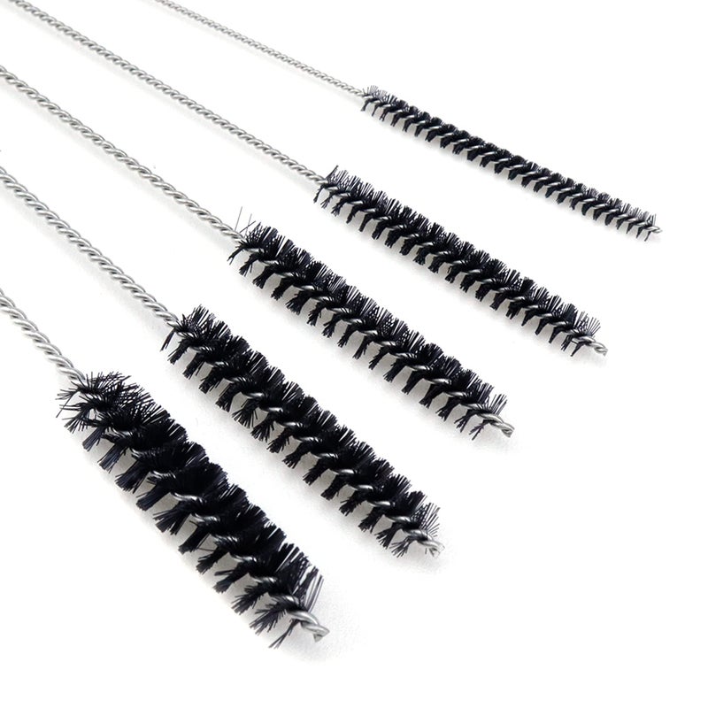 Antrader 15Pcs 4 Inch Nylon Tube Brushes Set Straw Straw Brush Kit Carb Carburetor Cleaner Small Wire Brush Cleaning Brushes Clean Tools Black - Image 4