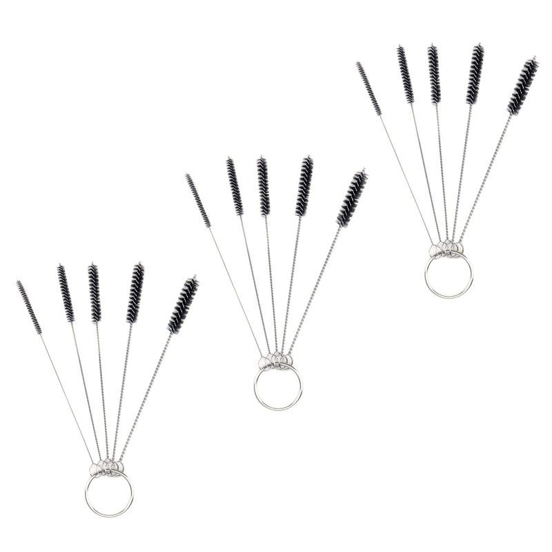 Antrader 15Pcs 4 Inch Nylon Tube Brushes Set Straw Straw Brush Kit Carb Carburetor Cleaner Small Wire Brush Cleaning Brushes Clean Tools Black - Image 1