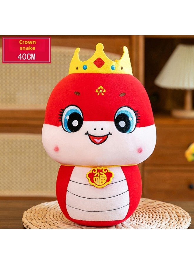 2025 Year Of The Snake Mascot Doll Plush Toy Orderable Zodiac Doll Doll Spring Festival Annual Meeting Product Logo-Specification:Customizable Logo - Invoice Available-Color:Crown Snake【40cm】