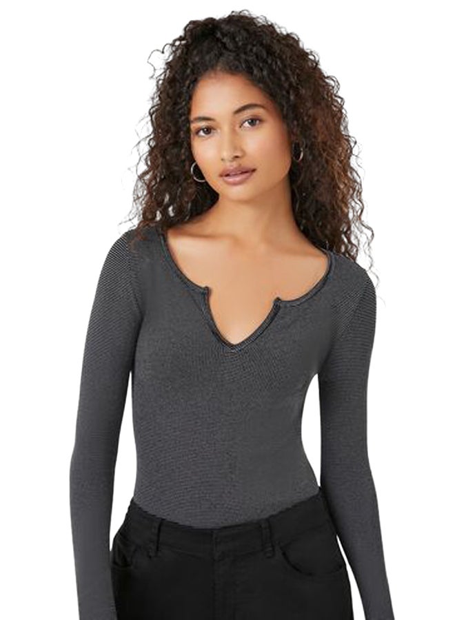 FOREVER 21 Seamless Split-Neck Bodysuit - Image 2