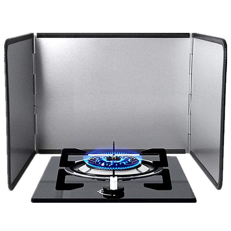 KOBSAINF 3 Sided Splatter GuardFoldable Stainless Steel Oil Splatter Screens for FryingOil Splash Insulation BoardNonstick Oil Splatter Guard Stove Heat Insulation Board for Cooking