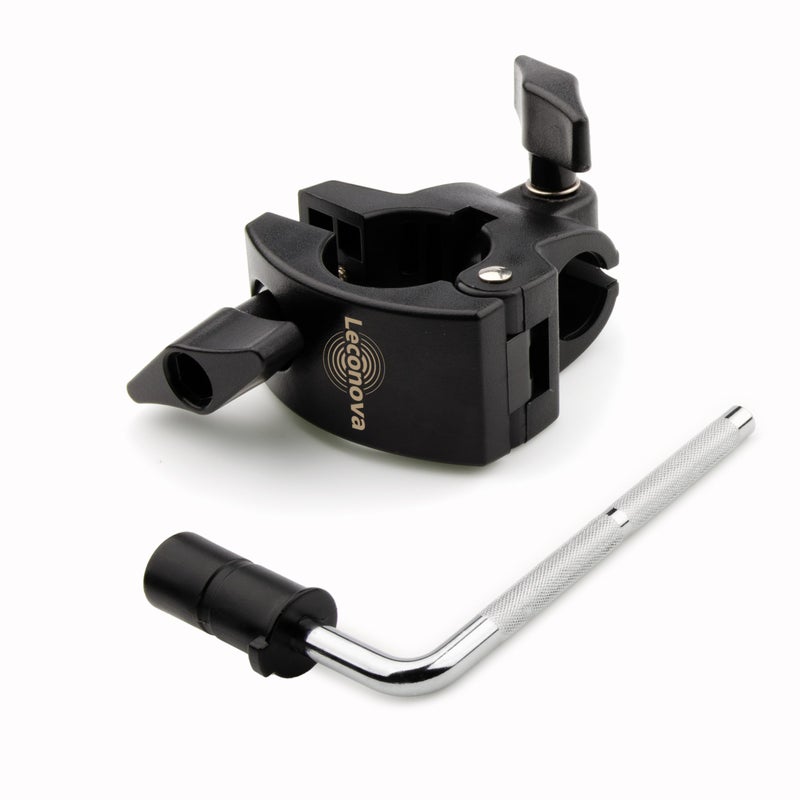 Leconova Electronic Drum 4-Way Clamp + L-Bracket Kit - 38mm to 22mm Adapter for Roland/Yamaha/Alesis and More Drum Racks - Image 1