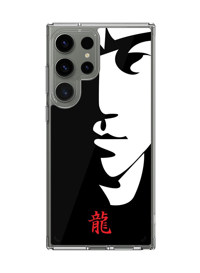 Stylizedd Classic Clear Case for Samsung Galaxy S24 Ultra , Hybrid Soft Case Flexible Edges TPU PC Gel Thin Transparent Cover - Tibute - Bruce Lee (Black) - Image 1