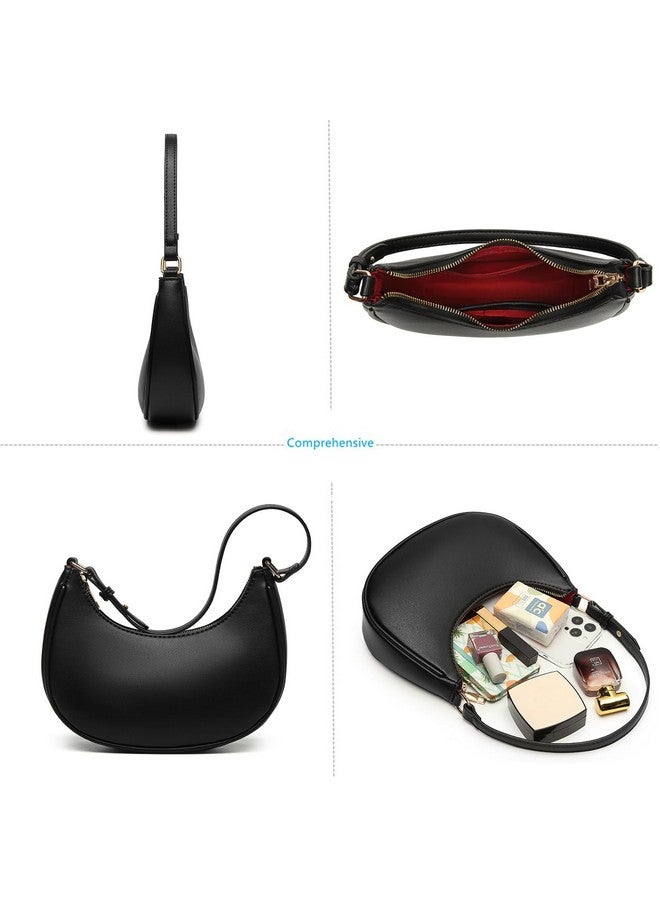 Barabum Retro Classic Clutch Shoulder Tote Handbag With Zipper Closure For Women (6-Black) - Image 4