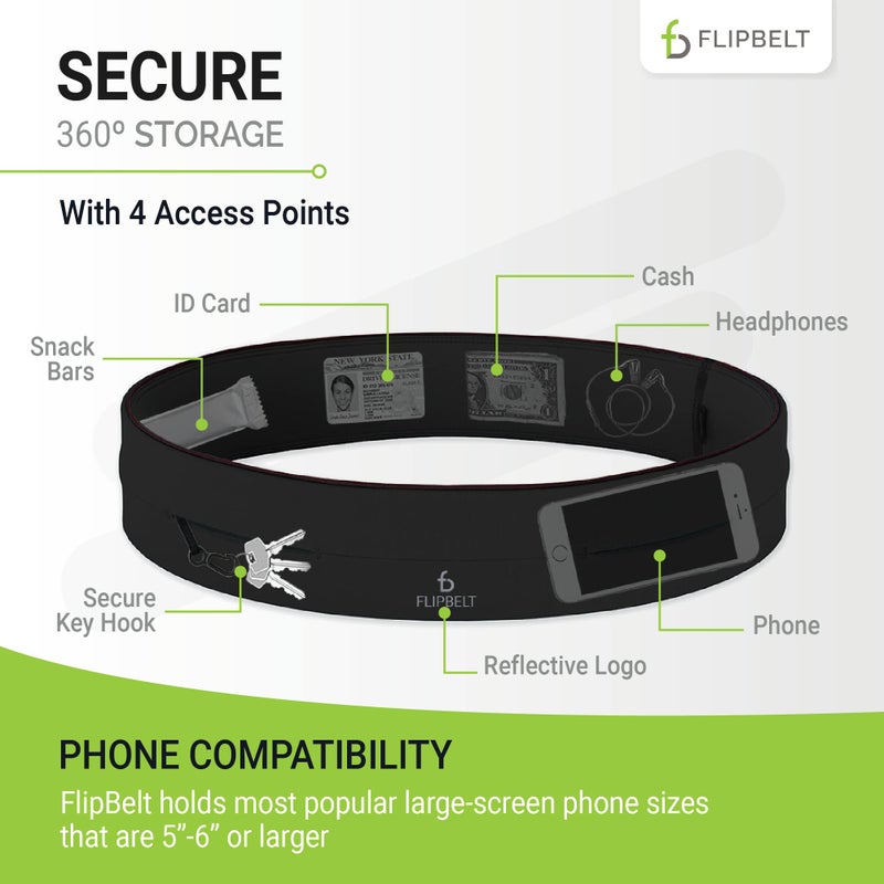 FlipBelt حزام فليب بيلت FB0114-BLK-S.1، أسود، صغير - Image 3