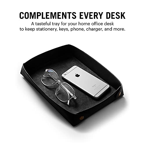 DailyObjects Combo Super Smooth Black Vegan Leather Reversible, Anti Slip, Water Resistent Turf Desk Mat | Vegan Leather Black Desk Tray Organiser - Set of 2 - Image 4
