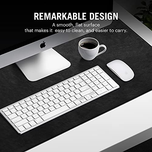 DailyObjects Combo Super Smooth Black Vegan Leather Reversible, Anti Slip, Water Resistent Turf Desk Mat | Vegan Leather Black Desk Tray Organiser - Set of 2 - Image 5