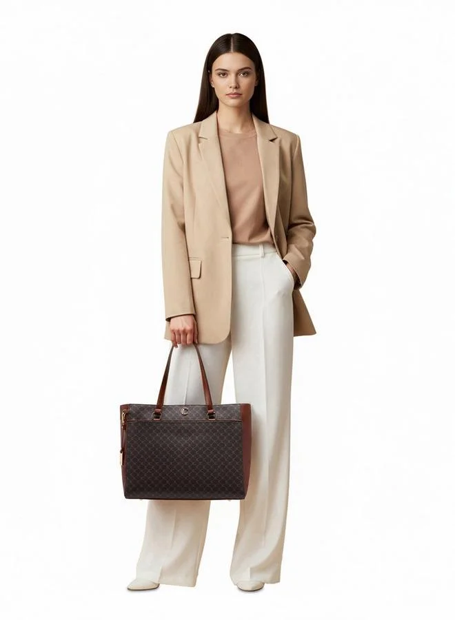 Le Confort  Women Monogram Print Tote Bag with Clutch and Pouch for Women | Best Price UAE