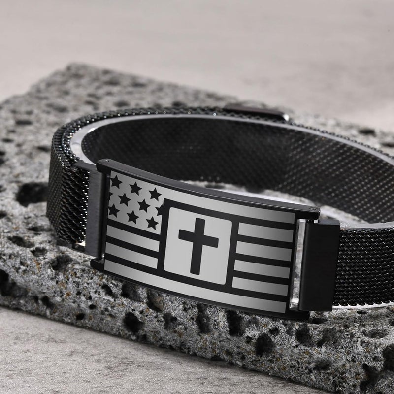 VNOX Personalized Religious Jewelry-Engraved Inspirational Christian Faith Bible Verse Quote Wristbands Elegant Link Bracelet Encouragement Gift,Cassic Watch Band Strap Design - Image 4