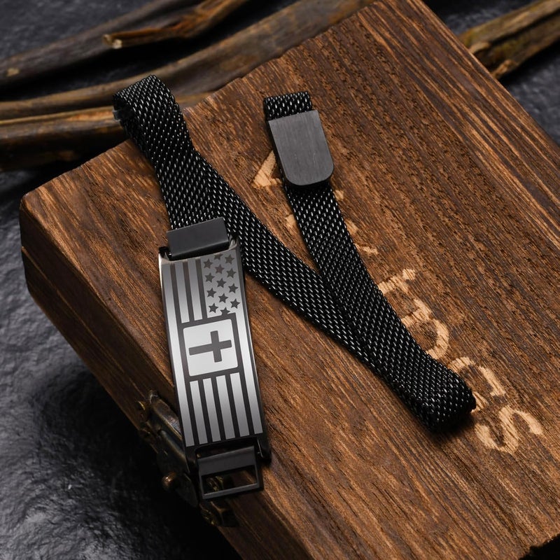 VNOX Personalized Religious Jewelry-Engraved Inspirational Christian Faith Bible Verse Quote Wristbands Elegant Link Bracelet Encouragement Gift,Cassic Watch Band Strap Design - Image 5