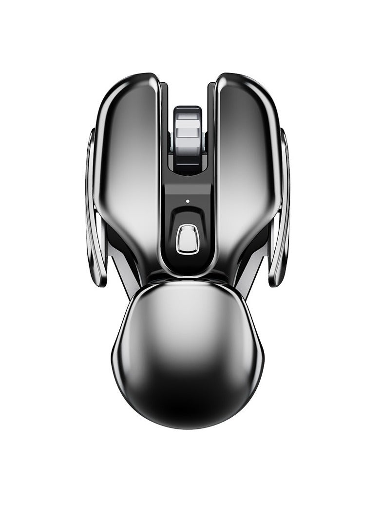 Wireless Metal Mouse, Waterproof Rechargeable Silent Mouse, Ergonomic Design Durable Gaming Mouse, Comfortable Grip Office Mouse With 6 Buttons For Computer Laptop, (1pc, Black) - Image 1