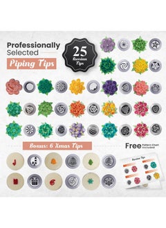 RFAQK 150PCs Russian Piping Tips for Cake Decorating - Piping Bags and Tips Set include 25 Extra Large Russian Tips,31 Icing Tips, 41 Pastry Bags & Other Frosting Tools for Cookie, Cupcake & Cake Decoration  - Image 3