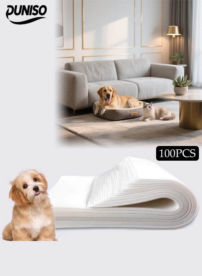 DUNISO 2 Pack Pet Training Pads，Disposable Urine Pads，Super Absorbent Pee Pads for Dogs，Leak Proof，Quick Drying，Suitable for All Pets to Use,100 Pieces，25*30cm - Image 1