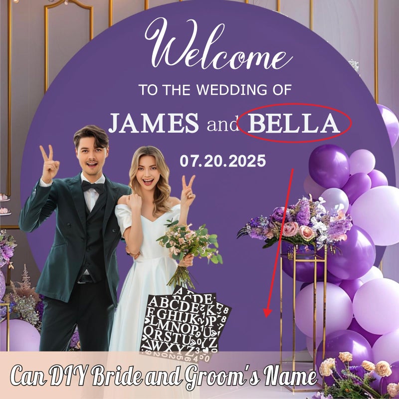 Haiddle Welcome to Our Wedding Signs Decals Customized Bride and Groom Names Mirror Decals Selfie Mirror Sticker for Wedding Reception Date Personalized Marriage DIY Lettering Wedding Party Vinyl Decal(White)  - Image 5