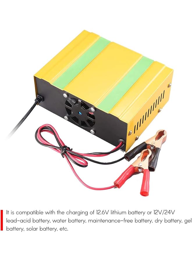 فيستنايت شاحن بطارية ذكي 12 فولت/24 فولت مع شاشة رقمية لإصلاح نبضات البطارية لخلايا السيارة والدراجات النارية، قابس المملكة المتحدة - Image 5