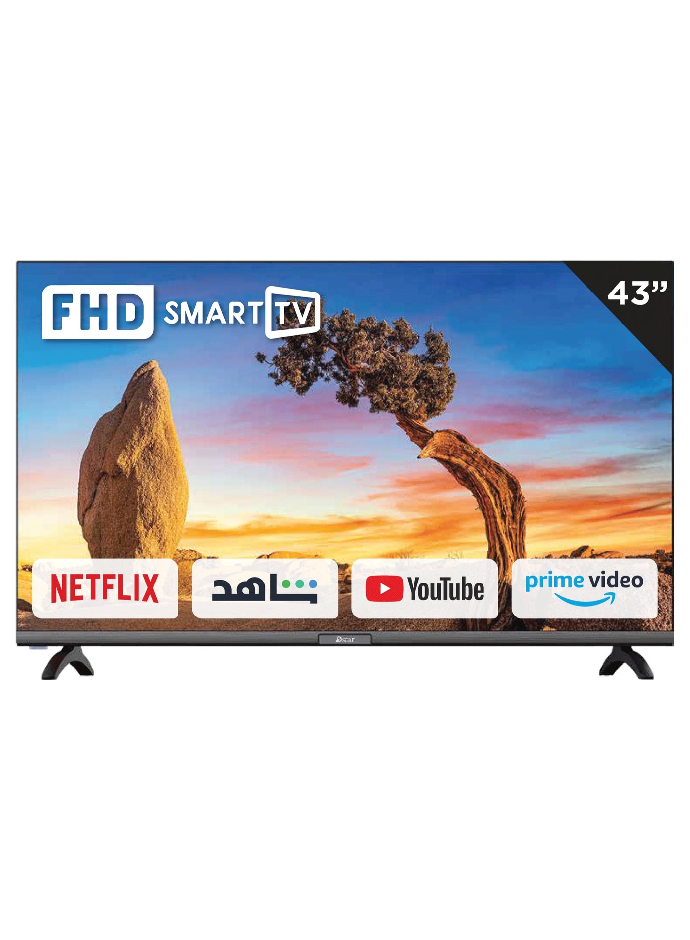 OSCAR 43-Inch Full HD LED TV with HDMI & USB, Slim Design, Wide Viewing Angle, Energy Efficient - OTV4302SA