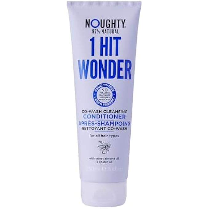 NOUGHTY 97% NATURAL 1 HIT WONDER CO-WASH NON FOAMING 2 IN 1 SHAMPOO AND CONDITIONER WITH SWEET ALMOND OIL AND CASTOR OIL, SULPHATE FREE VEGAN HAIRCARE 250ML - Image 2