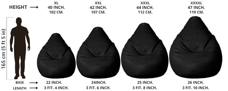 Relax Comfort Bean Bags Beige Color Filled with Beans for Great Style and Comfort XXXL - Image 4
