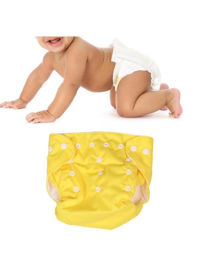 Thoraya Soft Comfortable Breathable Adjustable Baby Pant Button Cloth Diaper for 0-2 Years Old Yellow  - Image 3
