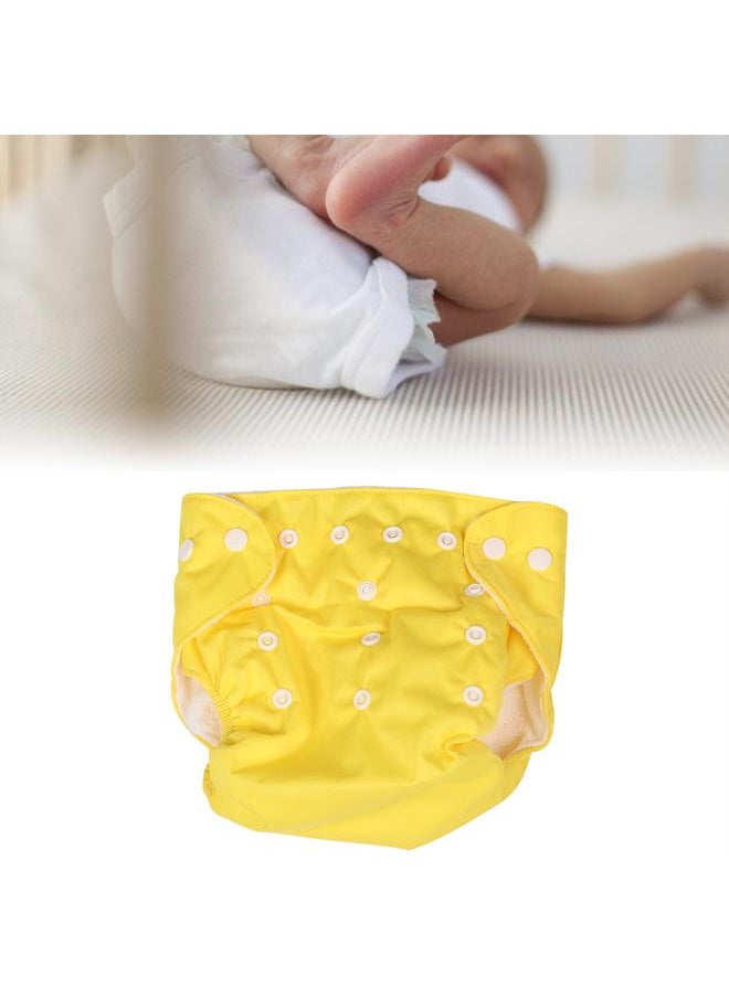 Thoraya Soft Comfortable Breathable Adjustable Baby Pant Button Cloth Diaper for 0-2 Years Old Yellow  - Image 4