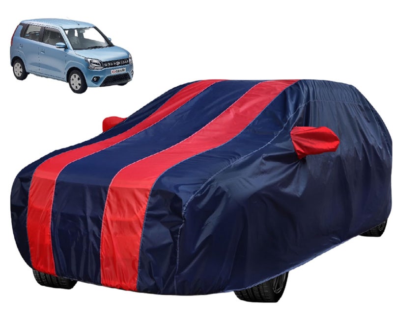 Auto Hub Car Cover Compatible with Maruti Wagonr (Model-2019-Till Date) with Mirror Pocket, Water Resistant, Triple Stitched, Wagonr New Car Cover- Navy Red - Image 1