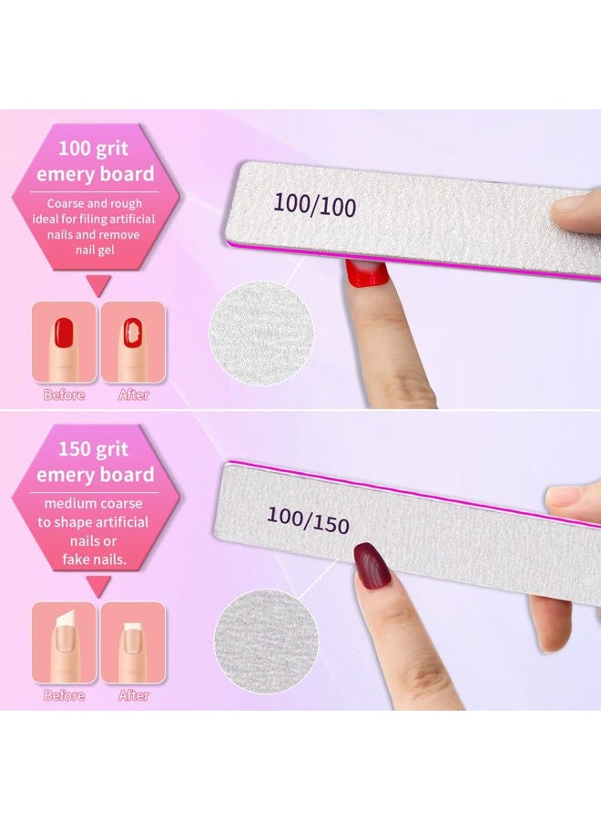 METEOROCK Professional Nail File Double Sided 80/80 Grit Nail Files Manicure Tools for Nail Grooming and Styling, 12 Pcs File Nail for Poly Nail Extension at Salon - Image 3