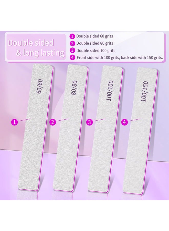 METEOROCK Professional Nail File Double Sided 80/80 Grit Nail Files Manicure Tools for Nail Grooming and Styling, 12 Pcs File Nail for Poly Nail Extension at Salon - Image 4