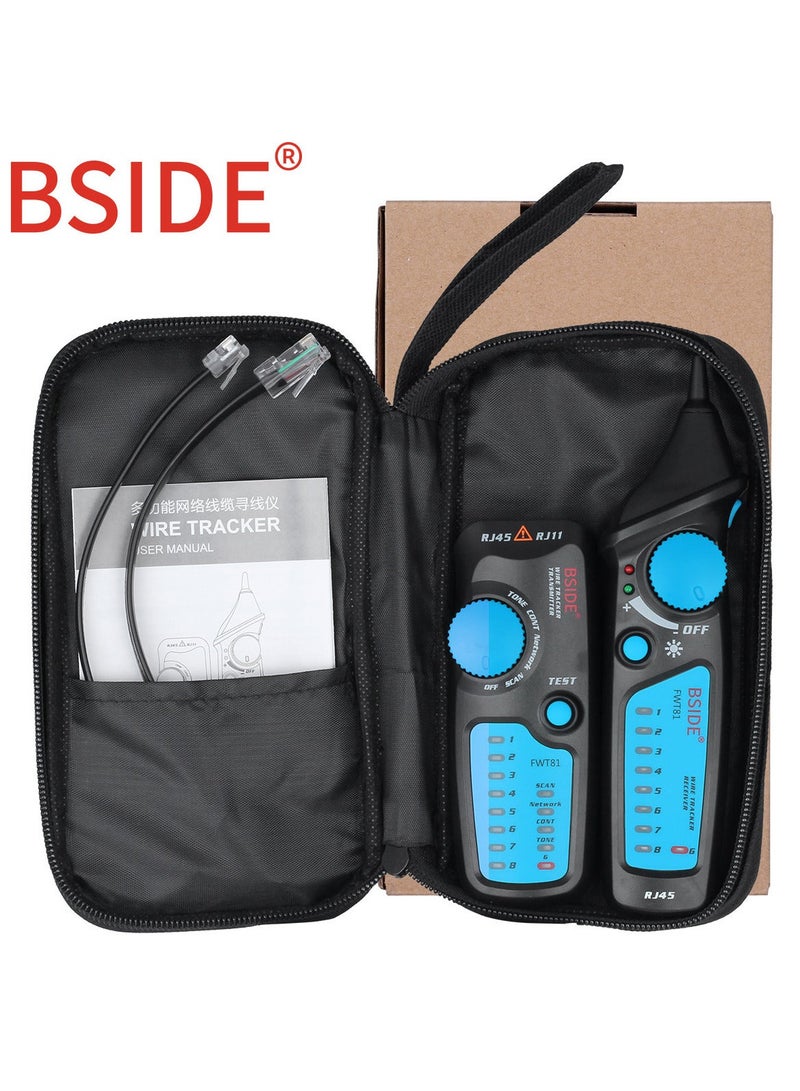 جهاز اختبار كابلات الشبكة متعدد الوظائف بشاشة LCD ومتعقب الأسلاك RJ11 RJ45