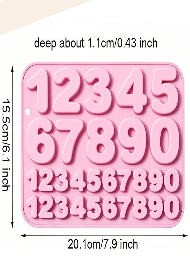 EUGFI 2 Pack Silicone Number Molds - 30 Cavity Medium & Small 0-9 Digit Mold for Baking, Chocolate, Candy, Cupcake, Soap, Clay DIY Decorations (3D Numbers, Reusable & Flexible)" - Image 2