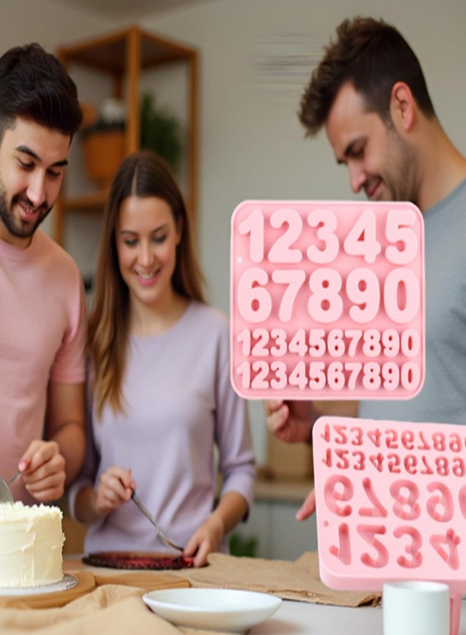 EUGFI 2 Pack Silicone Number Molds - 30 Cavity Medium & Small 0-9 Digit Mold for Baking, Chocolate, Candy, Cupcake, Soap, Clay DIY Decorations (3D Numbers, Reusable & Flexible)" - Image 3