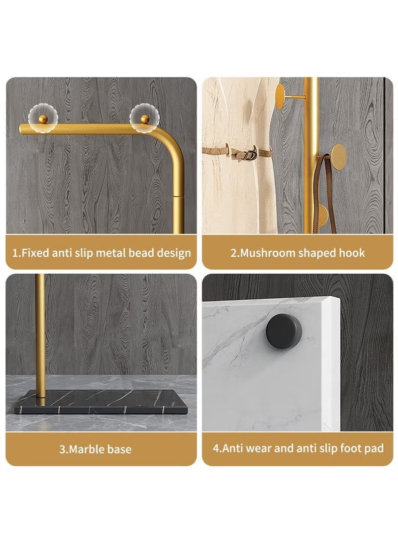 JOGAMS Metal Coat Rack Freestanding with Natural Marble Base 170cm Entryway Coats Hanger Stand with 3 Hooks Home Bedroom Hotel Hall Tree for Coats Hats Scarves Clothes and Handbags - Image 5