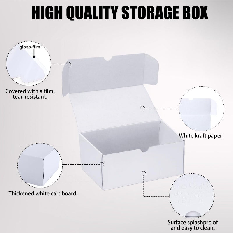 XRACV Toploader Trading Card Storage Box, 10-Pack 100 Count White Corrugated Cardboard Bulk Sports Top Loaders Storage Box for TCG/Magic/Mtg Basketball Cards, Collectible Trading Card Organizer - Image 4