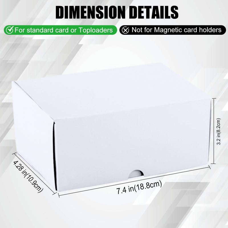 XRACV Toploader Trading Card Storage Box, 10-Pack 100 Count White Corrugated Cardboard Bulk Sports Top Loaders Storage Box for TCG/Magic/Mtg Basketball Cards, Collectible Trading Card Organizer - Image 3