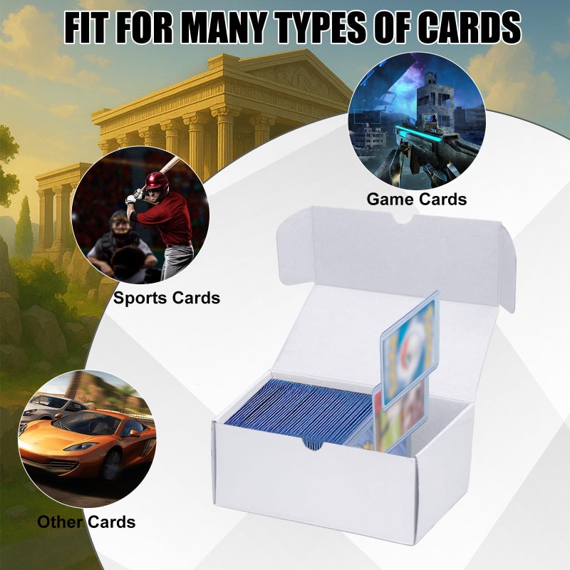 XRACV Toploader Trading Card Storage Box, 10-Pack 100 Count White Corrugated Cardboard Bulk Sports Top Loaders Storage Box for TCG/Magic/Mtg Basketball Cards, Collectible Trading Card Organizer - Image 5